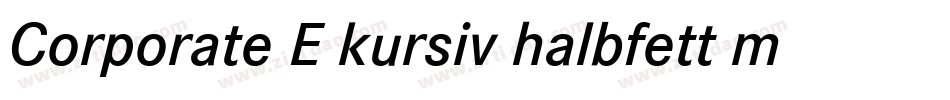 Corporate E kursiv halbfett m Medziff字体转换